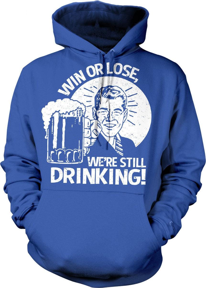 Drinking Hooded Sweatshirt – Comfortable Cotton Blend Pouch Pocket Hoodie