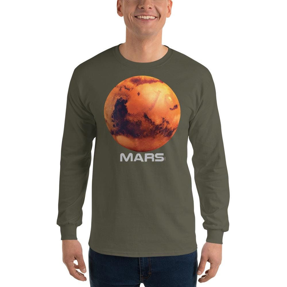 Planet Mars Men’s Long Sleeve Shirt