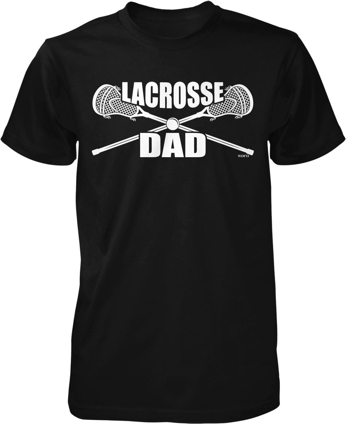 A black t-shirt with white text and graphics.