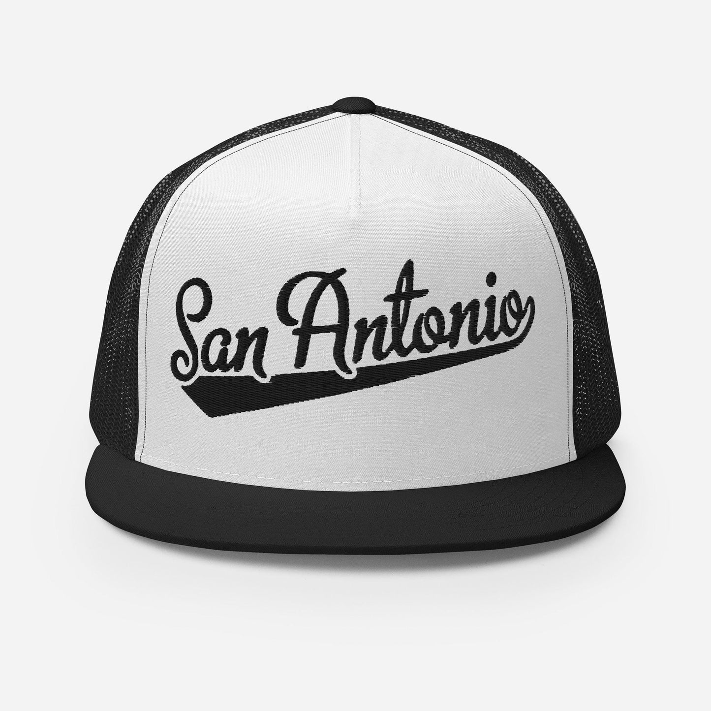 Snapback Trucker Hat - San Antonio Baseball Font Cap | Adjustable Flat Visor