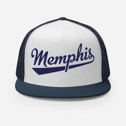 Memphis Snapback Trucker Hat - Vintage Baseball Cap With Adjustable Fit & Breathable Cotton Front