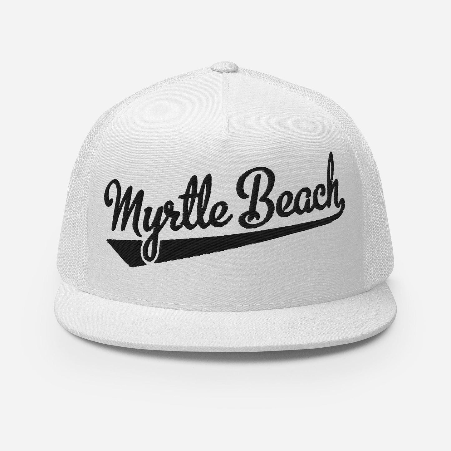 Myrtle Beach Snapback Trucker Hat - Five Panel Flat Bill Mesh Back Cap for Casual Outings