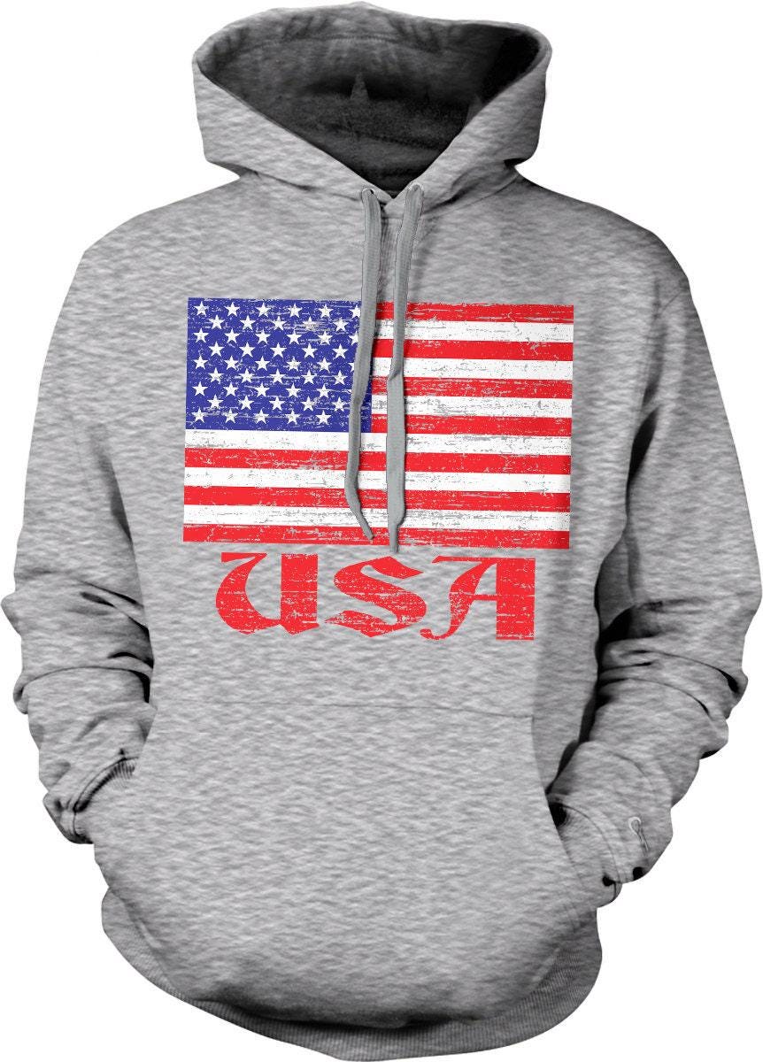 USA Flag Hoodie - Patriotic Sweatshirt | Soft Cotton Blend Hoodie for Fans