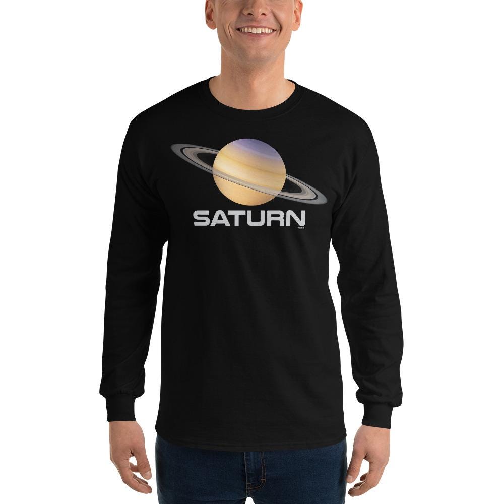 Planet Saturn Men’s Long Sleeve Shirt