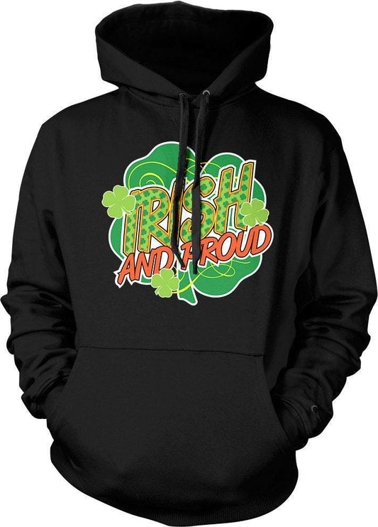 Irish Pride Sweatshirt - Four Leaf Clover Hooded Sweatshirt With Pouch Pocket