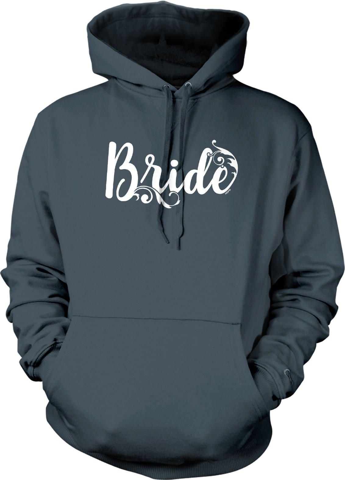 Bride Floral Hoodie - Cozy Wedding Top With Chic Floral Design & Pouch Pocket