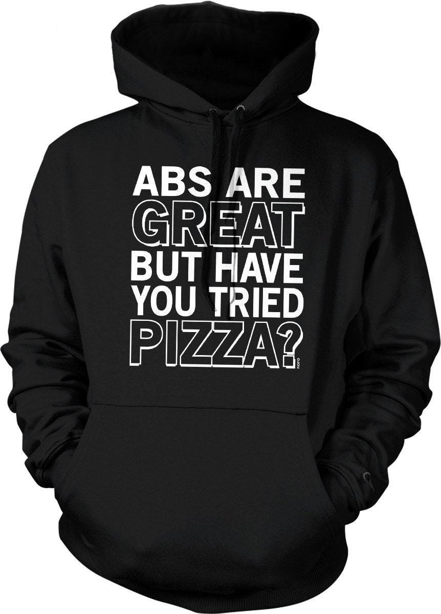 Pizza Hooded Sweatshirt – Funny Pizza Hoodie With Pouch Pocket & Double Ply Hood Design