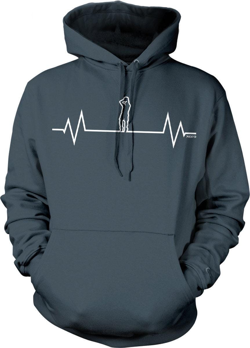 Basketball Hoodie - Black Heartbeat Design | Unisex Comfort Fit Pullover