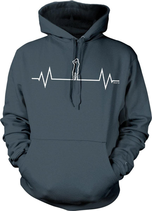 Basketball Hoodie - Black Heartbeat Design | Unisex Comfort Fit Pullover