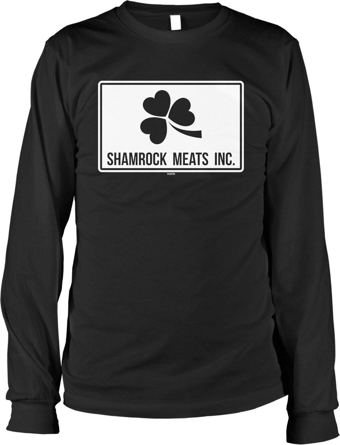 Men's Long Sleeve Shirt -Shamrock Meats Inc Shirt With Taped Neck & Seamless Rib Collar