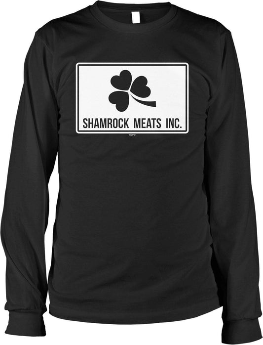 Men's Long Sleeve Shirt -Shamrock Meats Inc Shirt With Taped Neck & Seamless Rib Collar