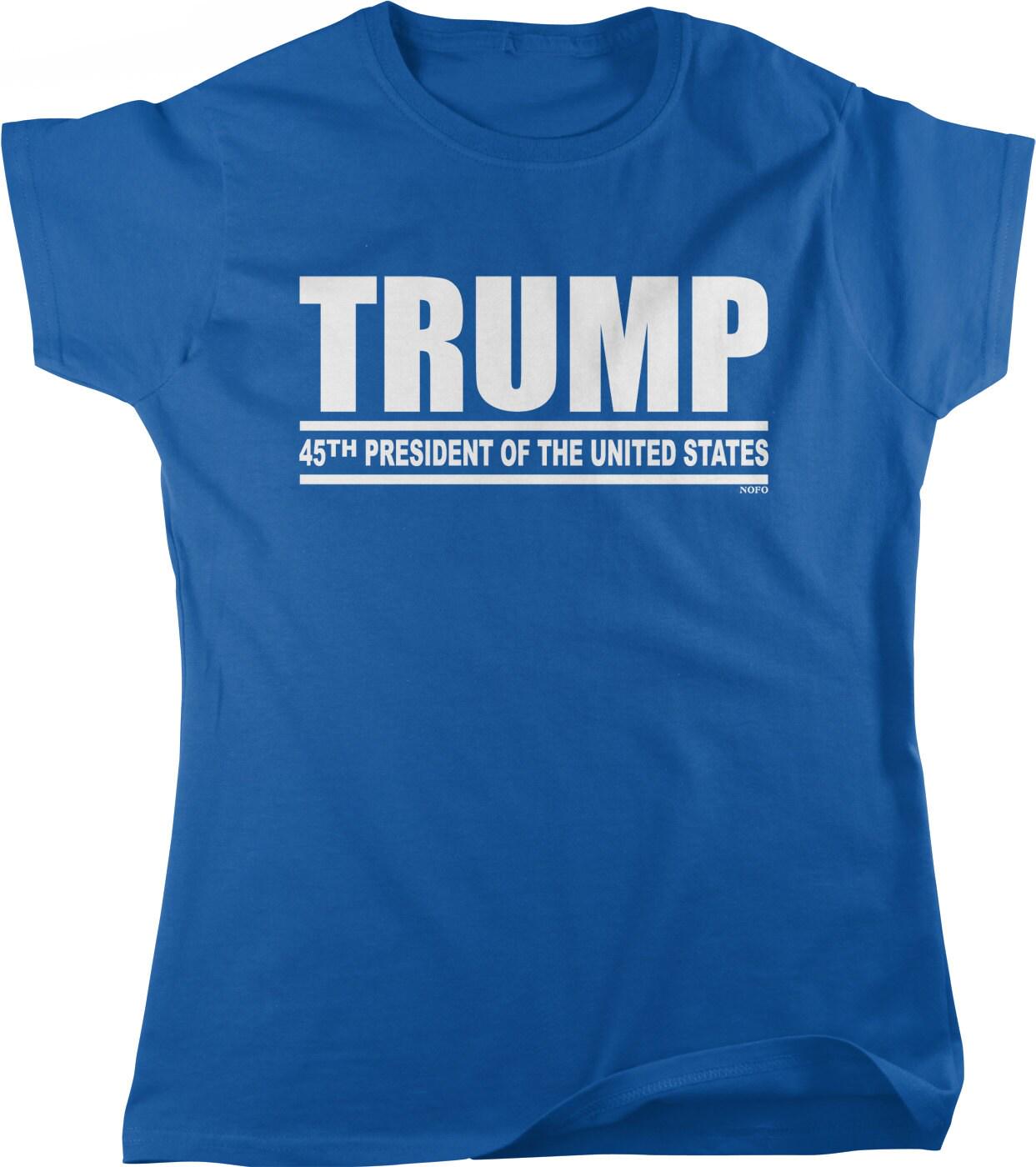 Trump Women's T-Shirt - Comfortable Cotton Campaign Shirt with Seamless Rib Collar