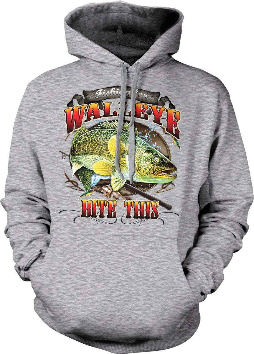 Walleye Hoodie – Cozy Cotton Blend Fishing Sweatshirt With Double Ply Hood