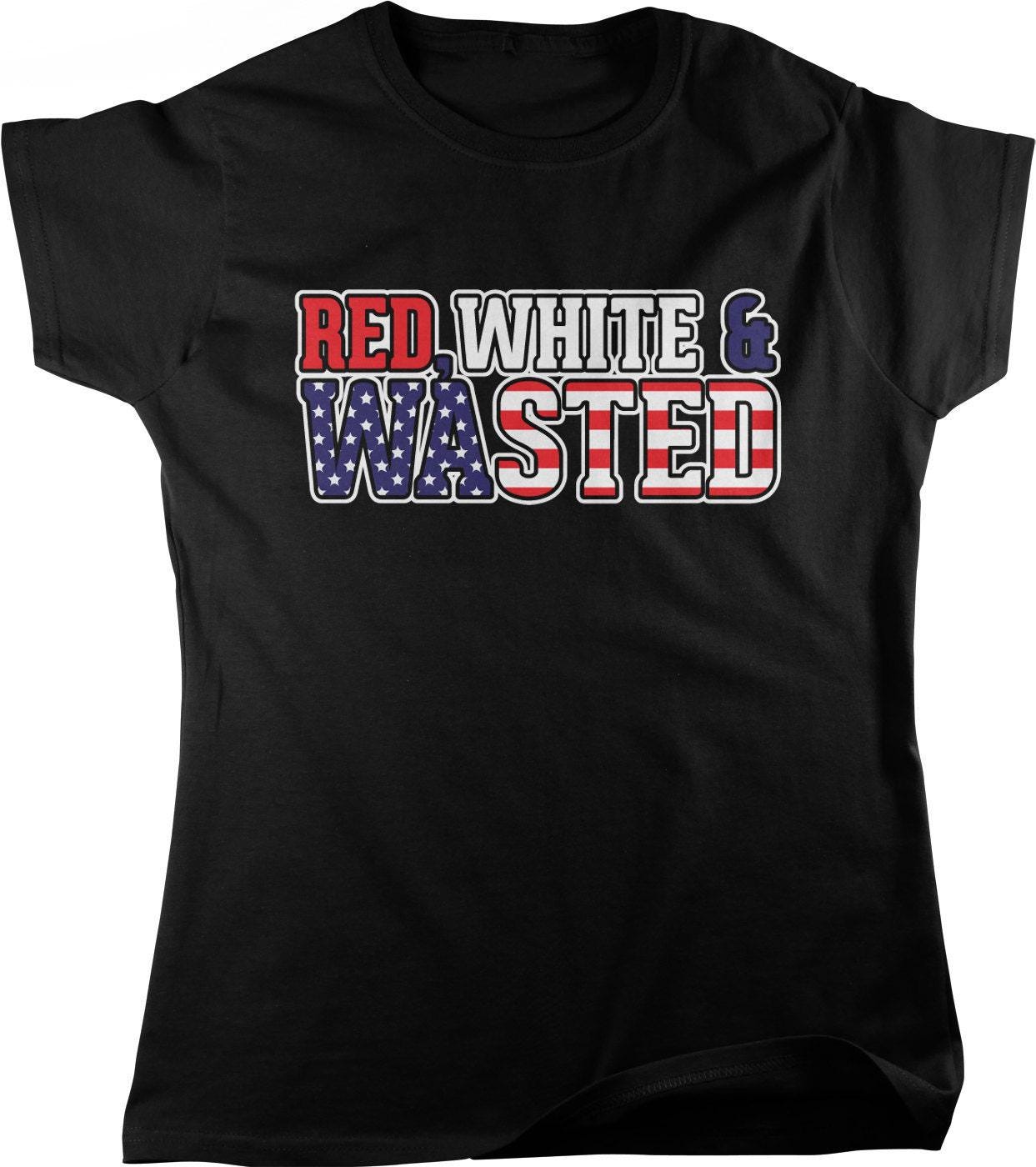 American Flag Women's T-Shirt - Red White Blue Tee | Full Cut Cotton Top