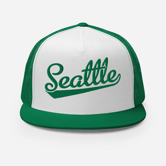 Seattle Baseball Cap - Snapback Trucker Hat With Breathable Cotton Panel