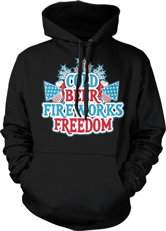 USA Hooded Sweatshirt - Patriotic July 4th Hoodie With Fireworks & Freedom