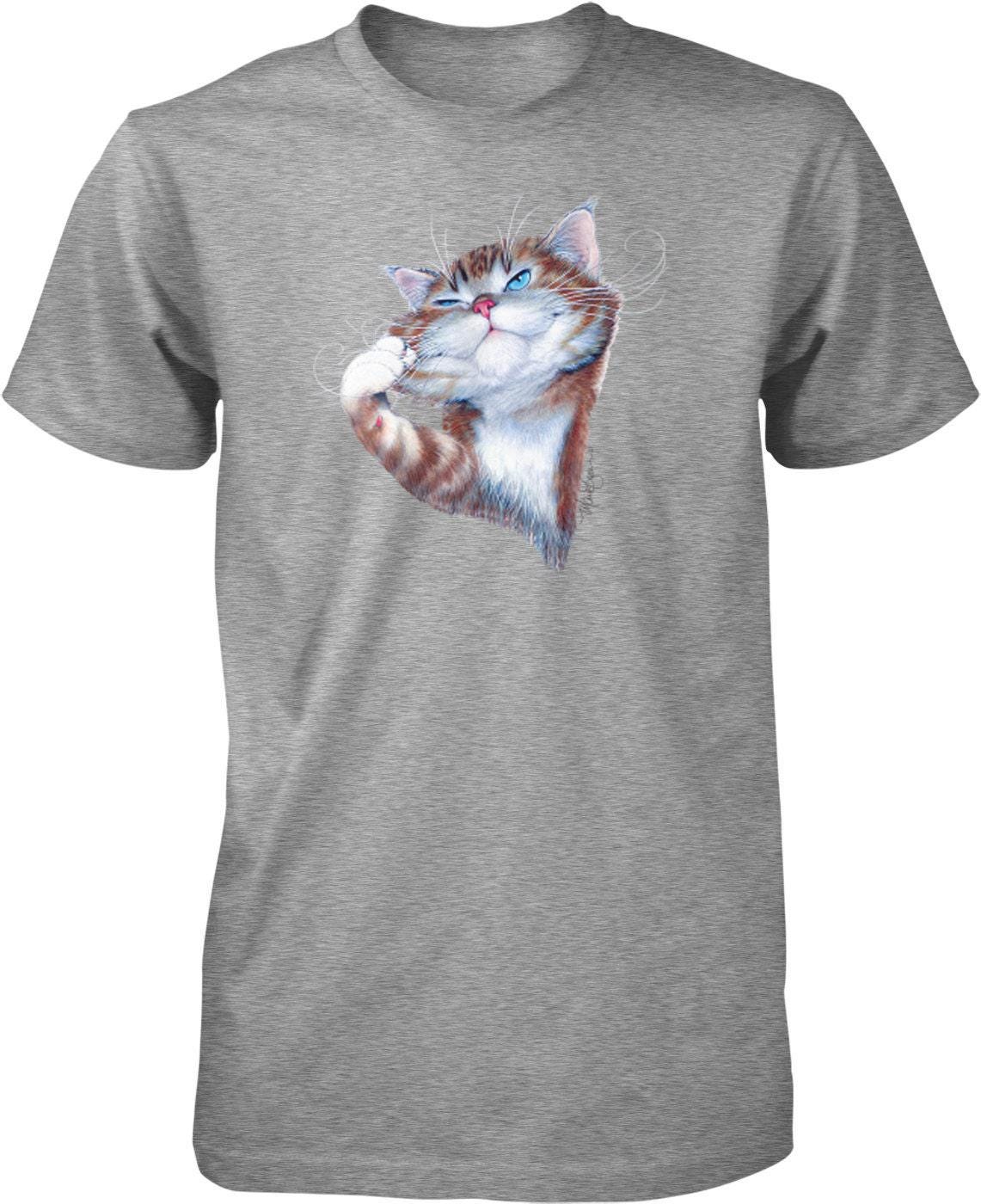 Cat Lover T Shirt - Unisex Orange Tabby Tee | Durable Cotton, Machine Washable