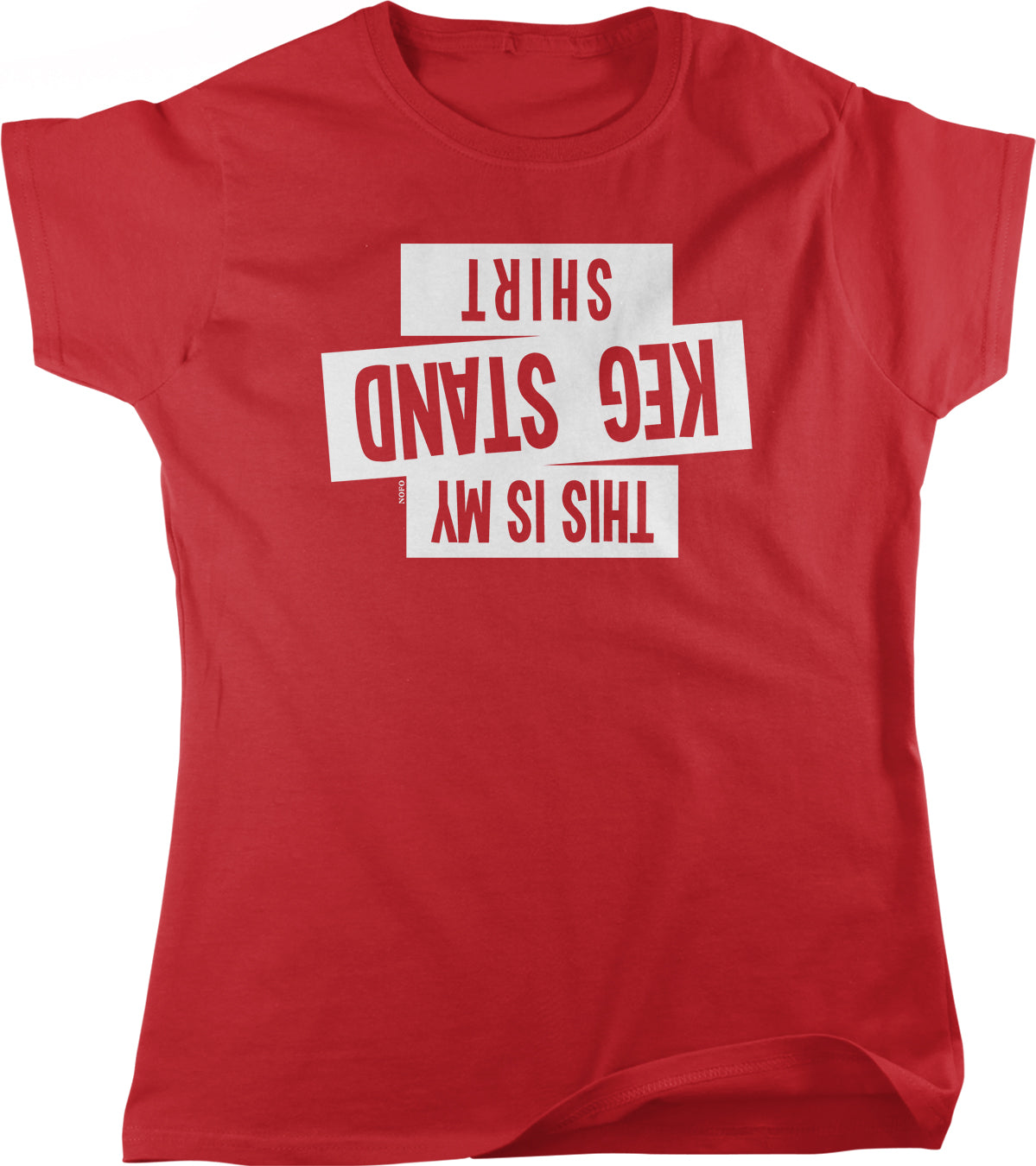 A red t-shirt with the text "SHOOT ME" printed on it in white.
