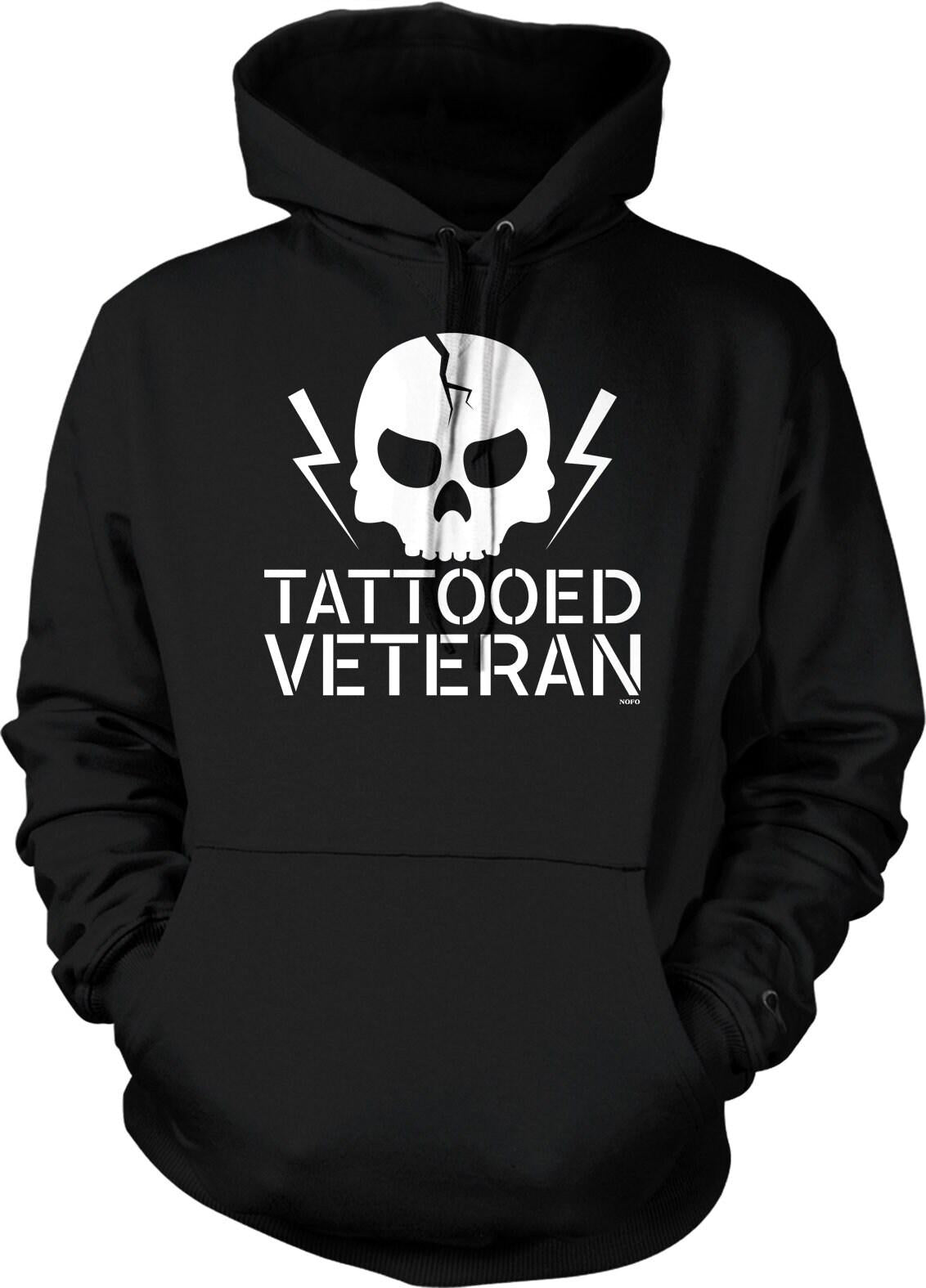 Support Our Troops Hoodie – Tattooed Veteran Sweatshirt With Red White Blue Design
