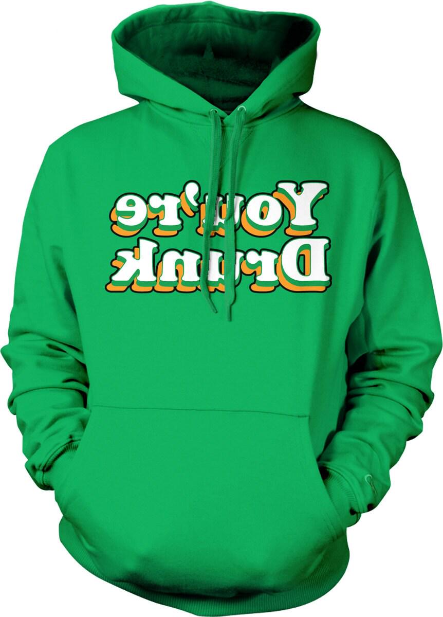 St Patricks Day Hoodie - Irish Pub Crawl Hoodie With Lucky Clover & Pouch Pocket