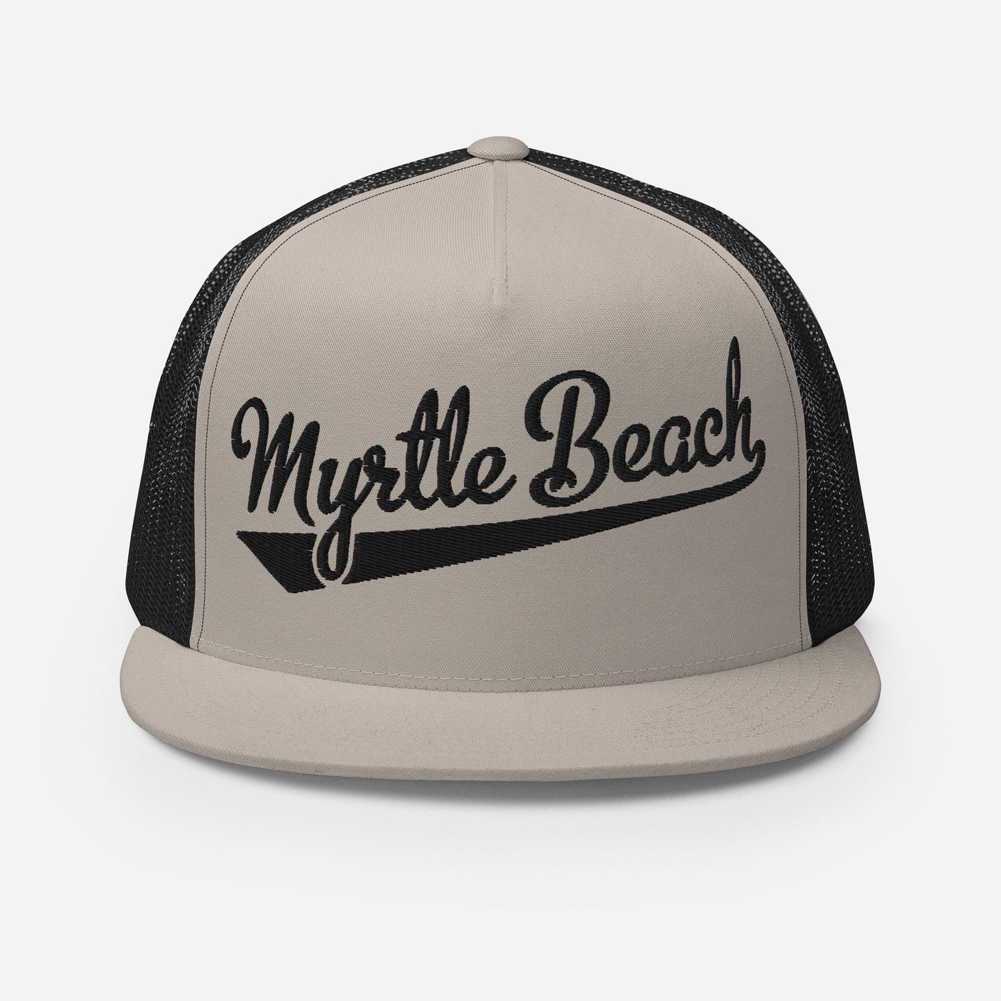 Myrtle Beach Snapback Trucker Hat - Five Panel Flat Bill Mesh Back Cap for Casual Outings