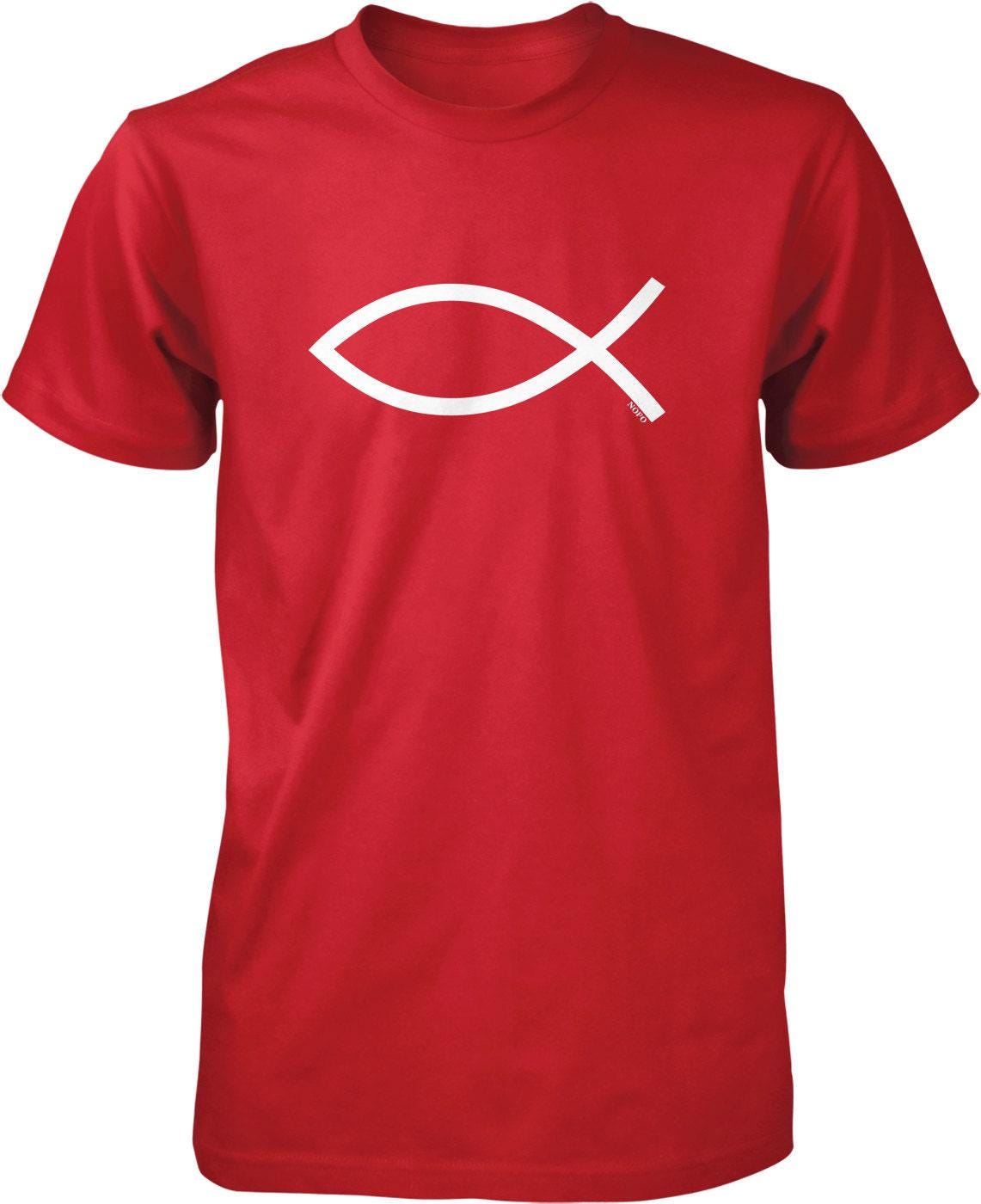 Jesus Fish T-Shirt, Men's Christian Symbol Tee | Durable Cotton Comfort Fit