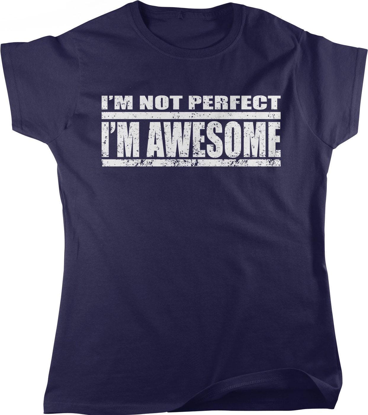 Motivational Women's Shirt – Perfectly Imperfect Tee | Light Gray, Sizes S-XL