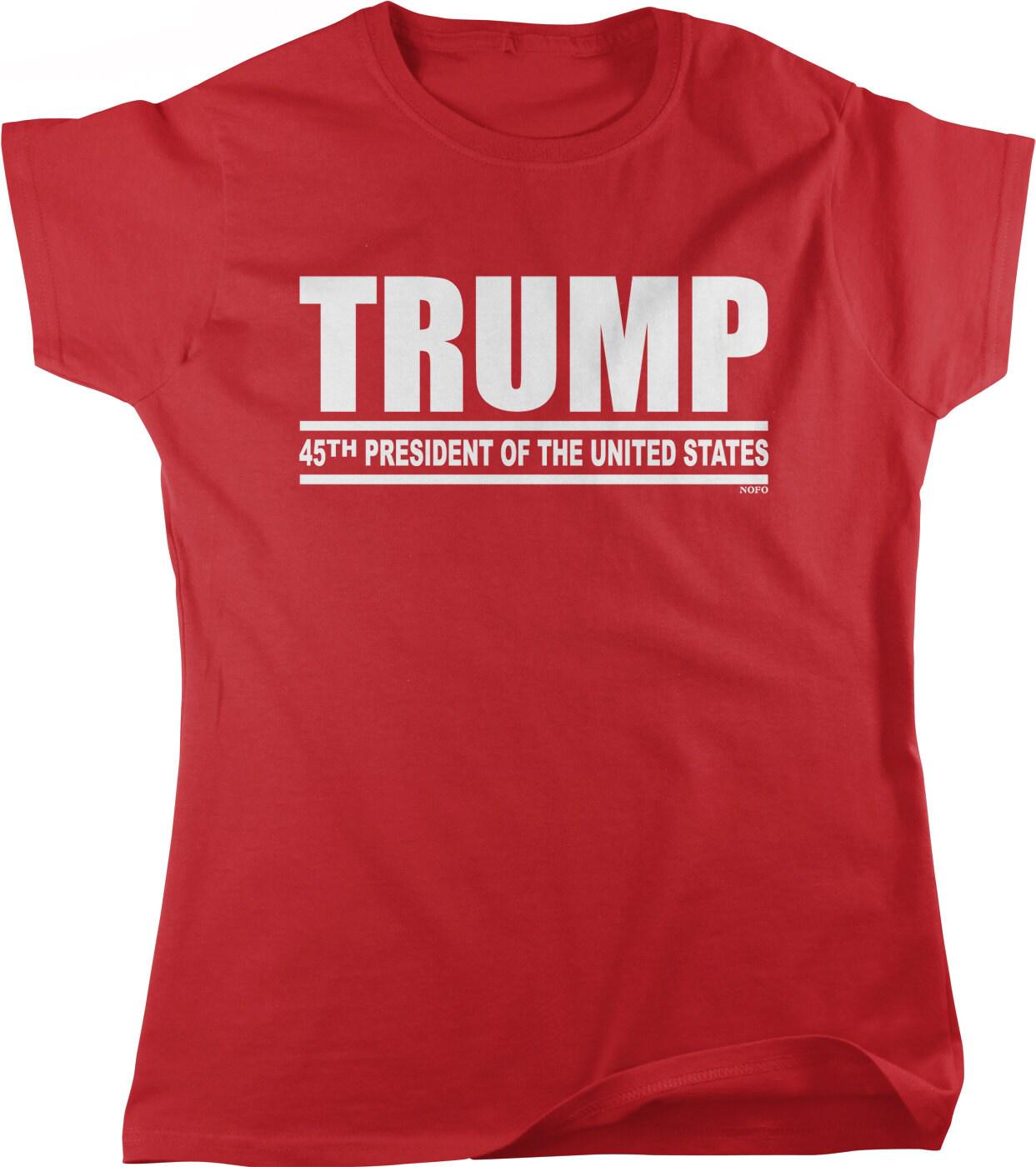 Trump Women's T-Shirt - Comfortable Cotton Campaign Shirt with Seamless Rib Collar