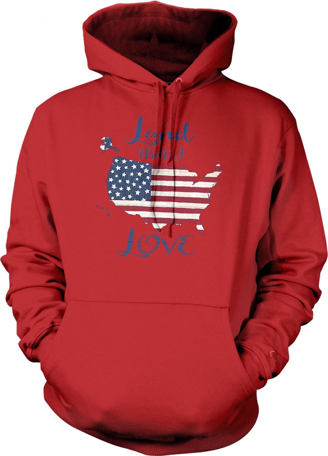 USA Pride Hoodie - American Pride Sweatshirt With Double Ply Hood & Virtually Pill-Free Fabric