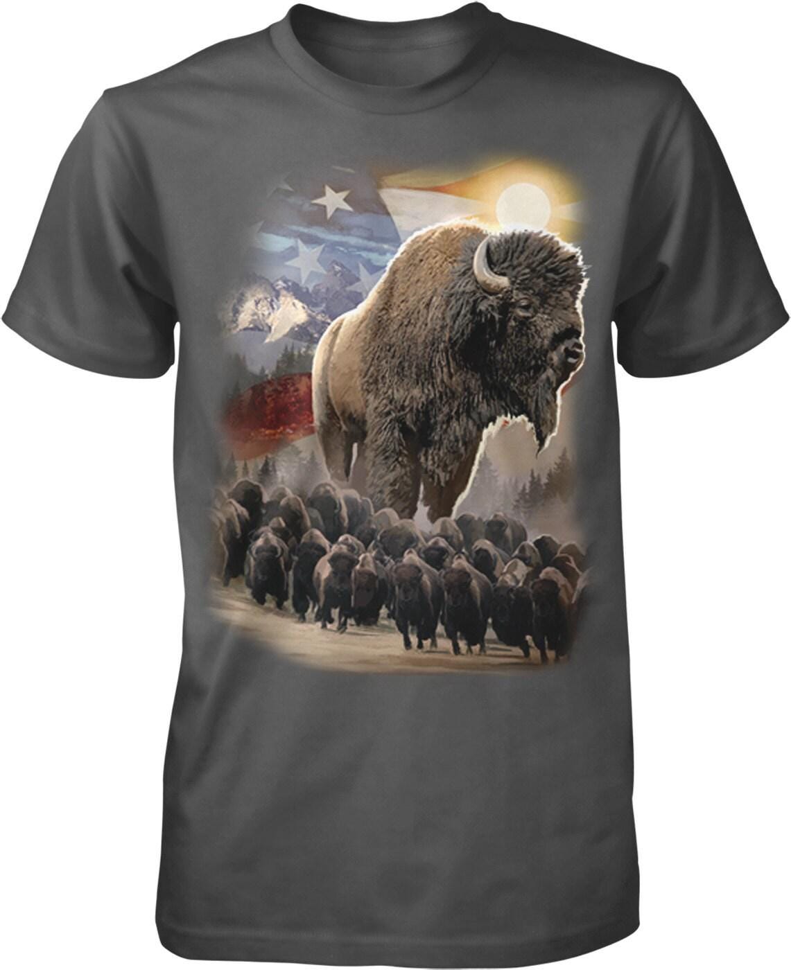 American Bison T-Shirt – Buffalo Herd Shirt | Rugged Outdoor Cotton Tee