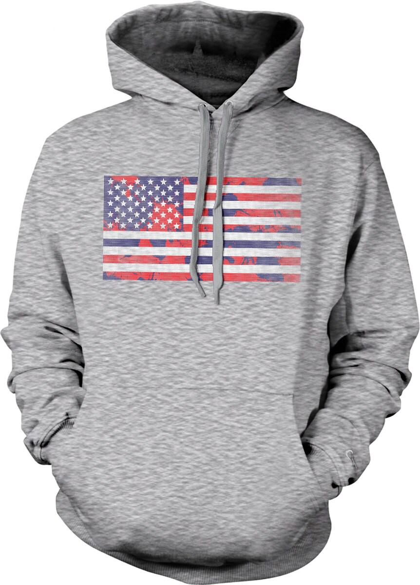 USA Flag Hoodie – Patriotic Sweatshirt With Pouch Pocket | Made In USA Apparel