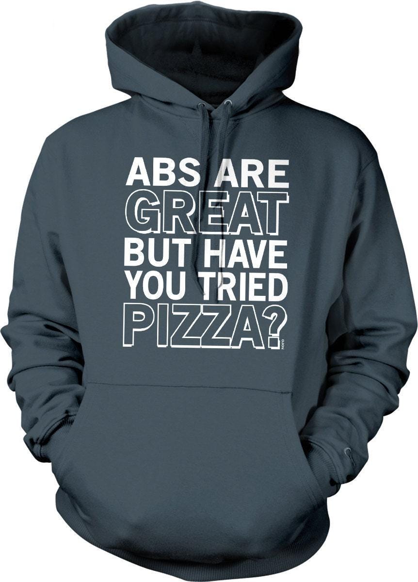 Pizza Hooded Sweatshirt – Funny Pizza Hoodie With Pouch Pocket & Double Ply Hood Design