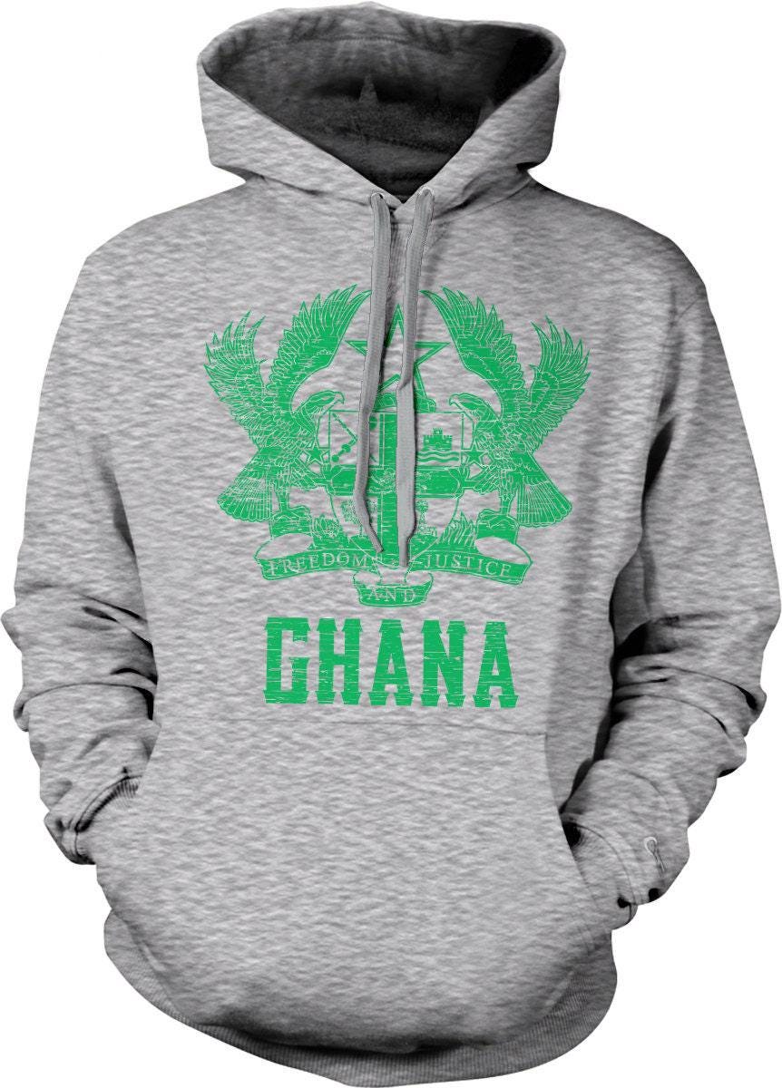 Ghana Hooded Sweatshirt – Coat Of Arms Hoodie With Black Star Design