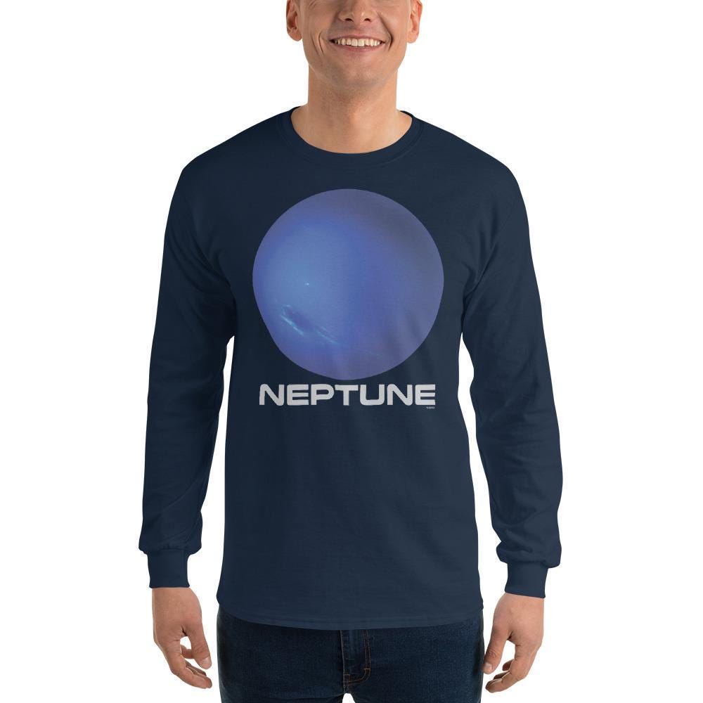 Planet Neptune Men’s Long Sleeve Shirt