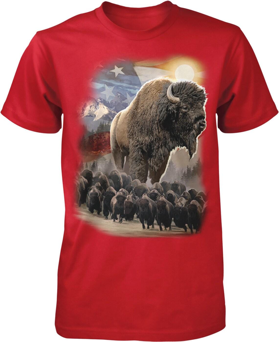 American Bison T-Shirt – Buffalo Herd Shirt | Rugged Outdoor Cotton Tee