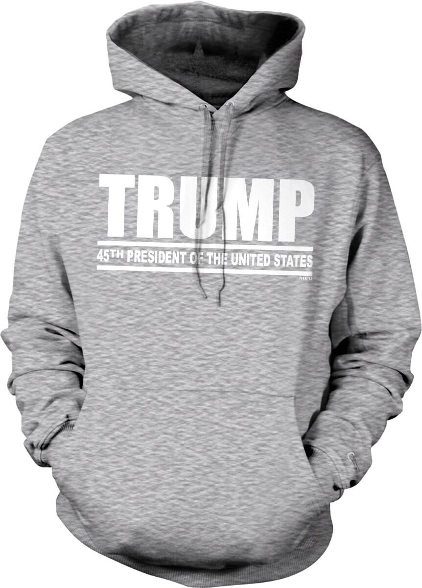 Trump Hooded Sweatshirt – United States Hoodie With Double-Ply Hood & Pouch Pocket
