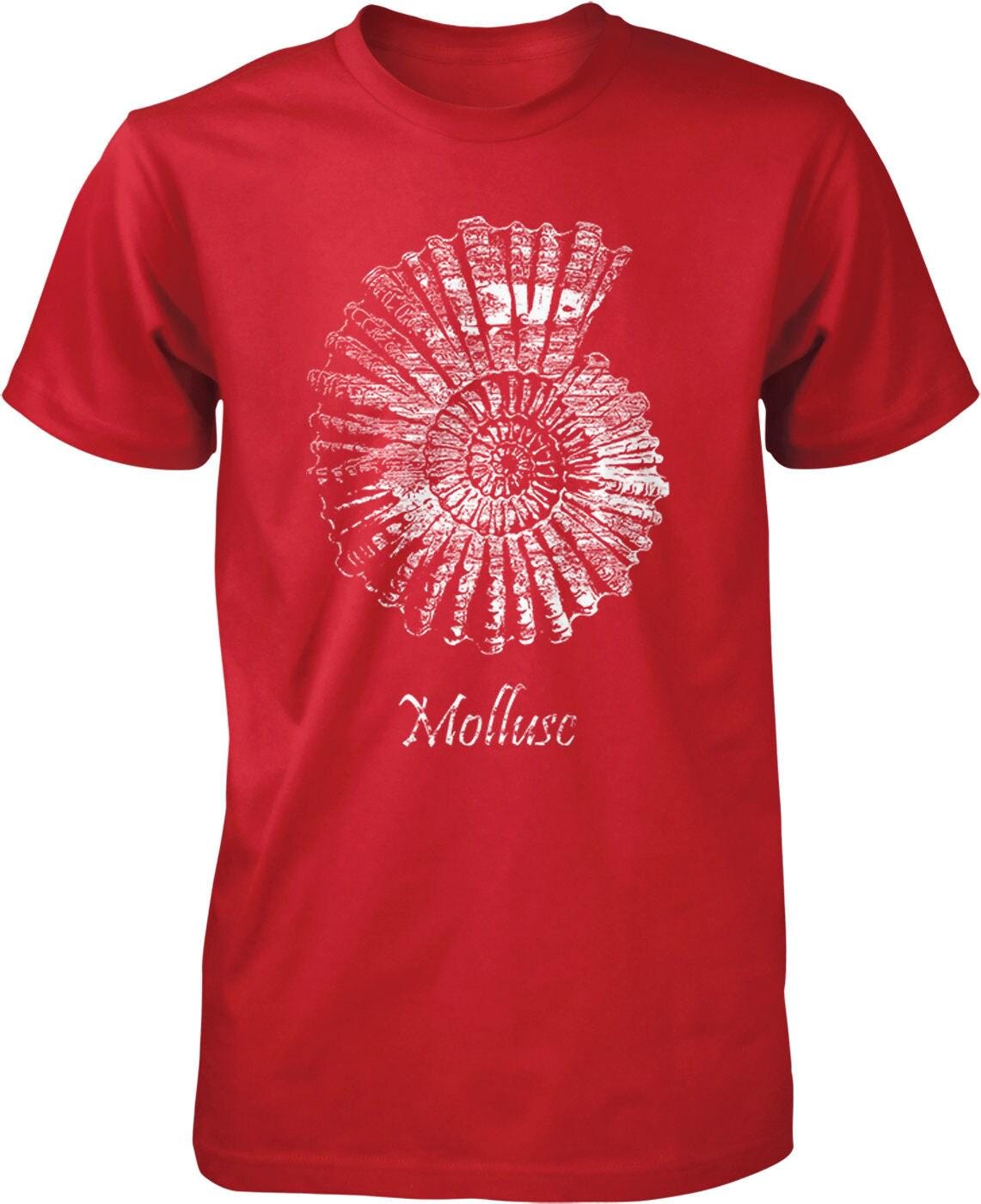 Men's Shimmery T-Shirt - Mollusc Print Tee | Pre-Shrunk Cotton Casual Shirt