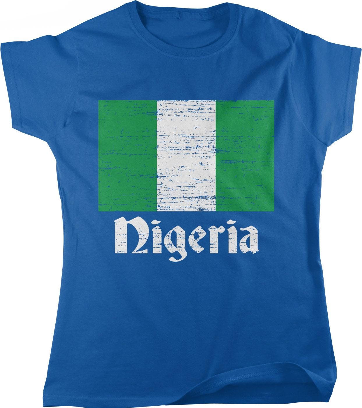 Nigerian Flag Tee - Women's Cotton Shirt | Green & White Full Cut Tee