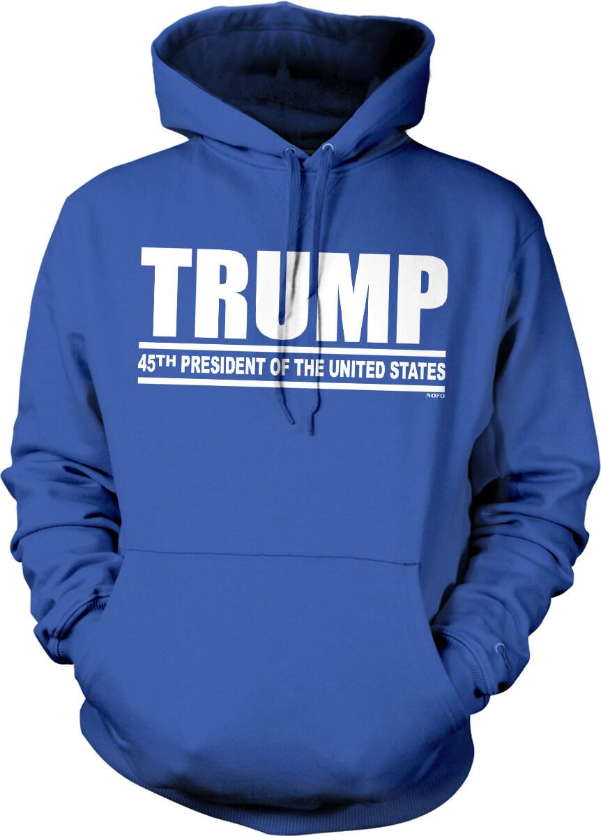 Trump Hooded Sweatshirt – United States Hoodie With Double-Ply Hood & Pouch Pocket