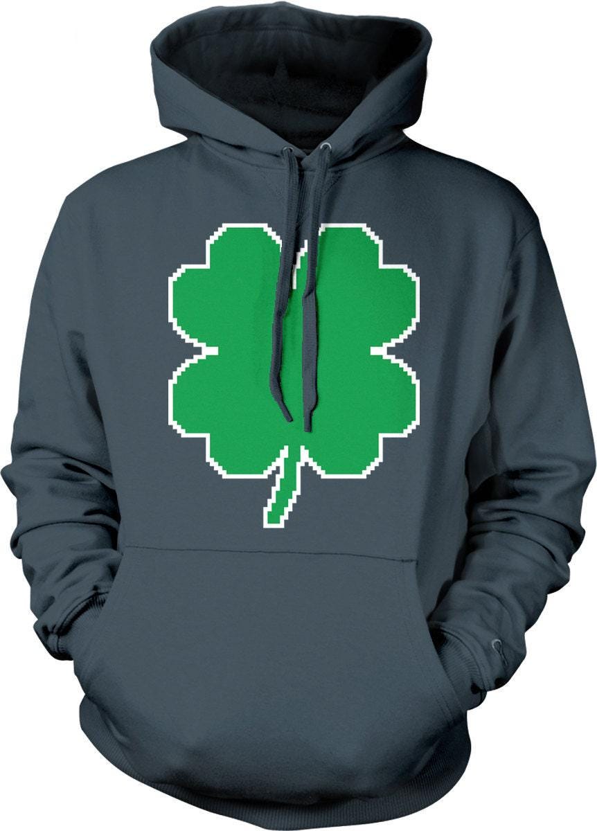 Four Leaf Clover Hoodie - Cozy St Patricks Day Hoodie With Pouch Pocket