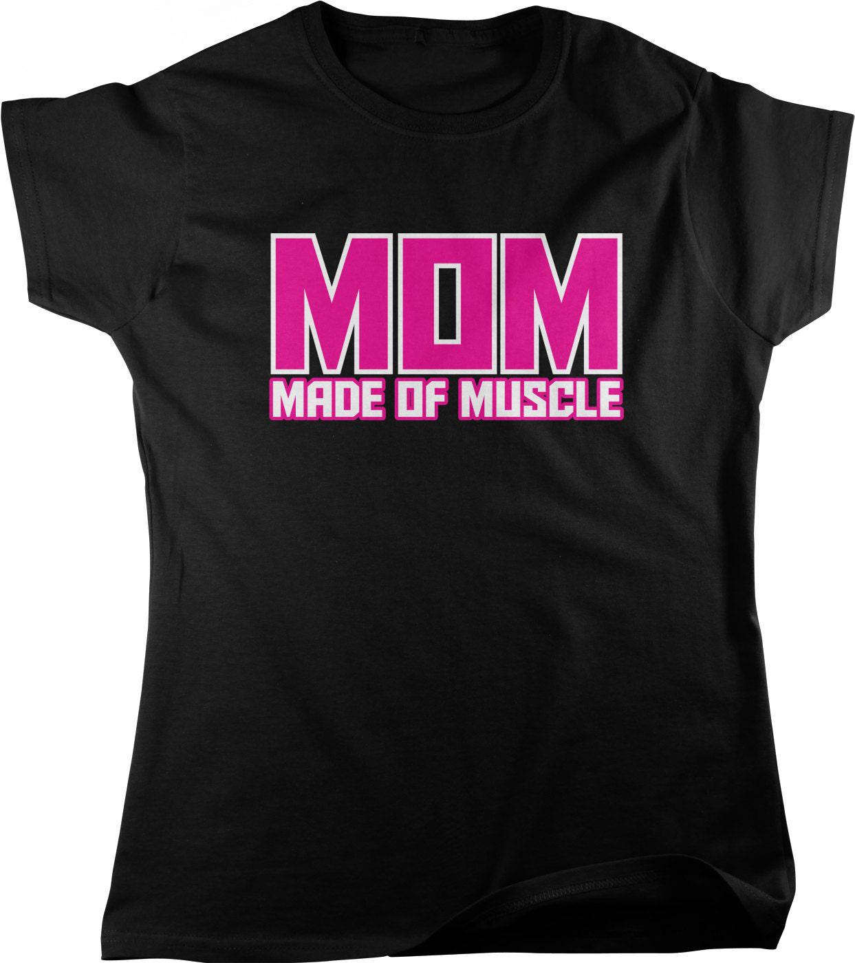 Super Mom Workout Shirt – Soft Cotton T-Shirt With Seamless Rib Knit Collar