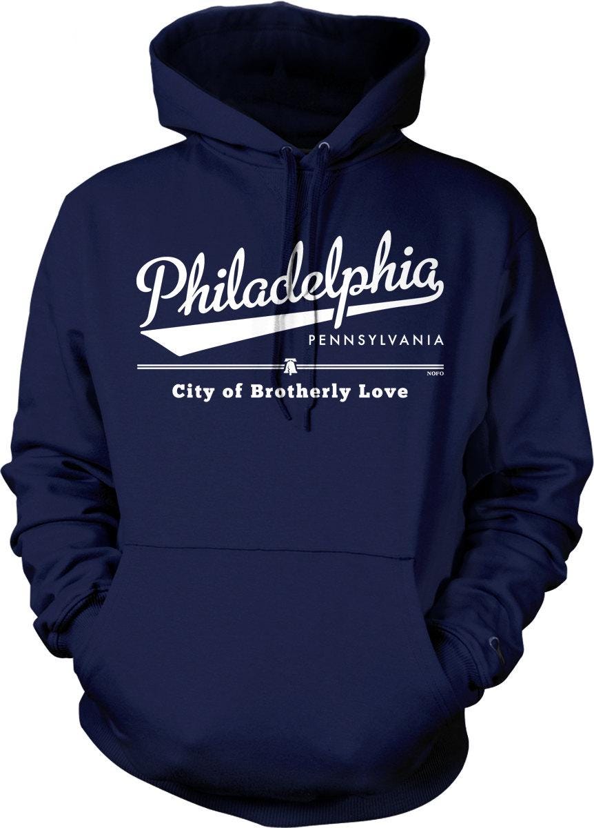 Brotherly Love Sweatshirt – Philadelphia Hoodie With Pouch Pocket & Double Ply Hood