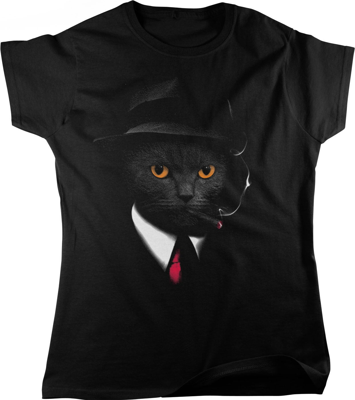 Undercover Spy Cat Shirt - Women's Cotton Tee With Whimsical Cat Design