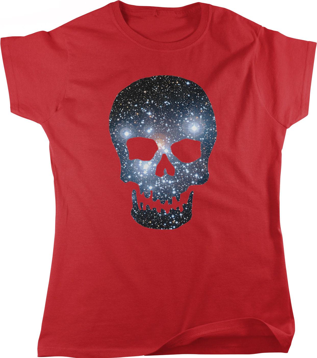 Galaxy Skull T-Shirt – Women's Space Tee with Skull Graphic & Soft Cotton