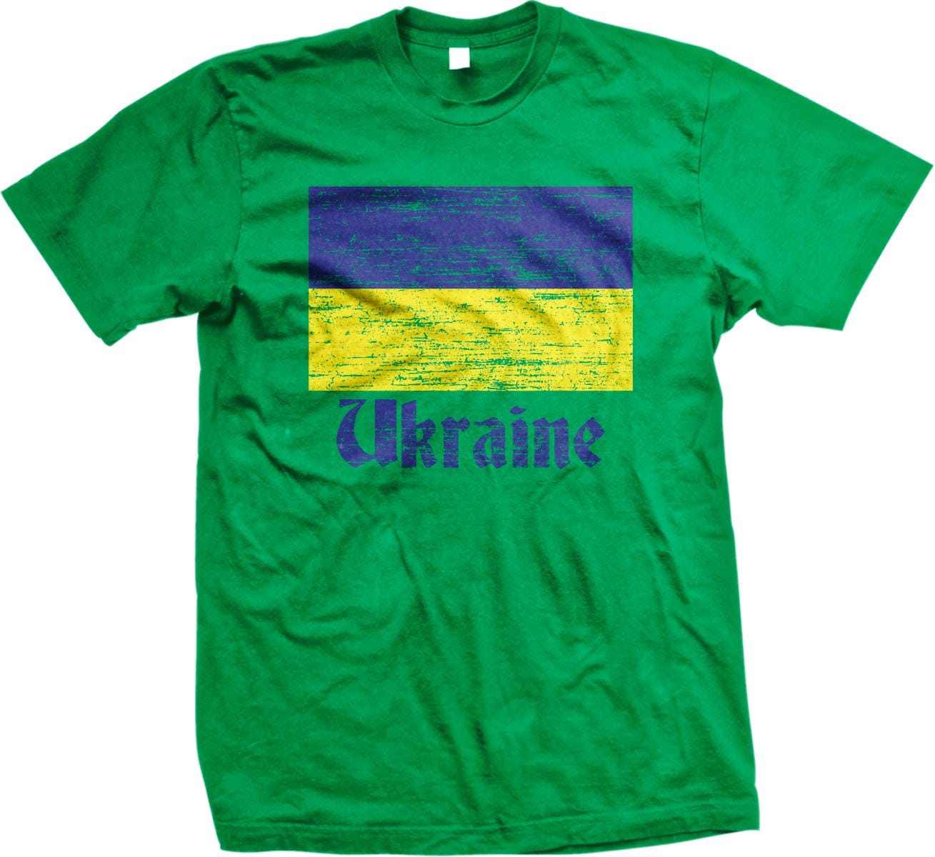 A green t-shirt with a graphic design featuring the word &quot;Chrome&quot; in blue text, along with a yellow and blue striped pattern.
