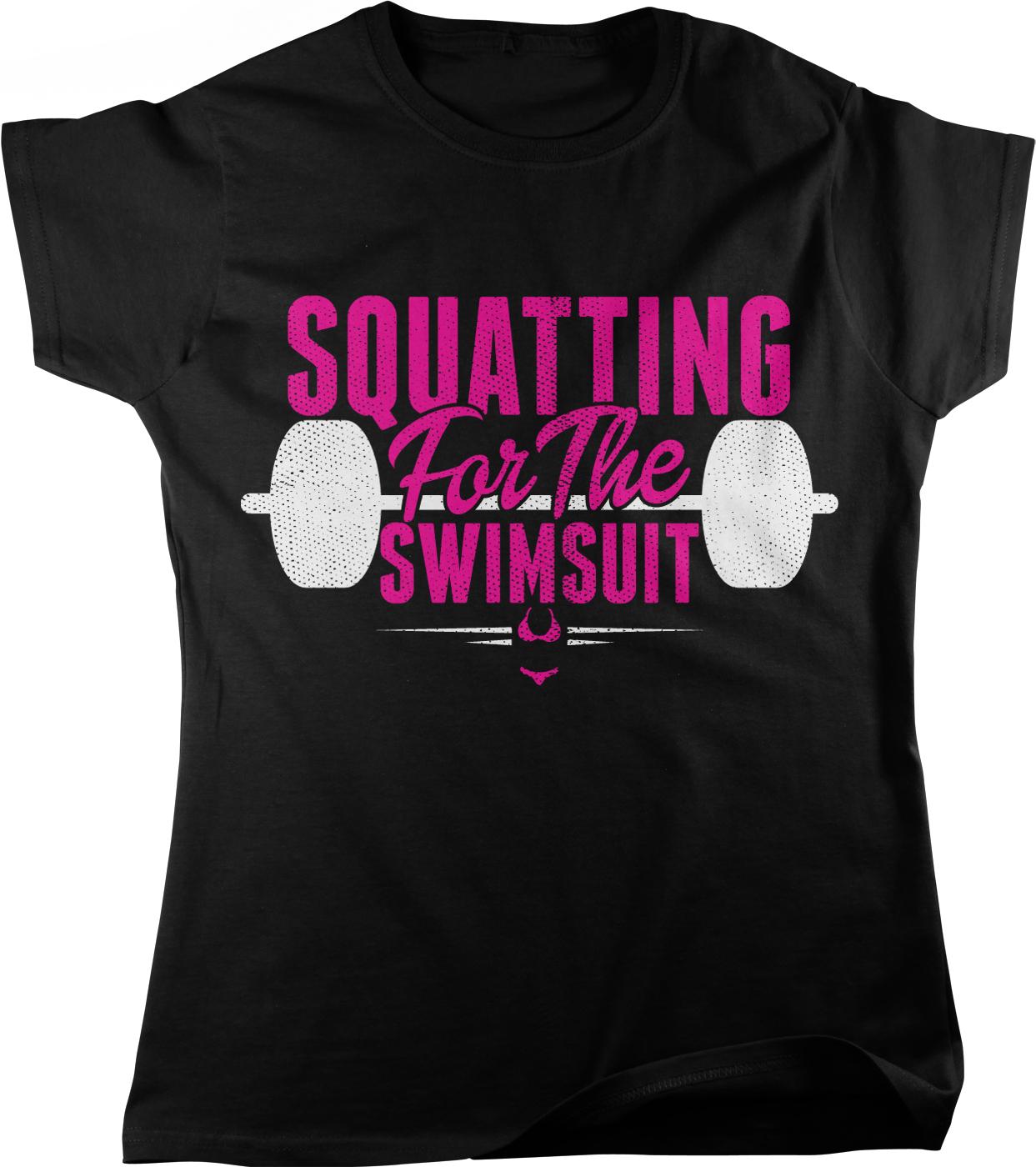 Squating for the swimsuit