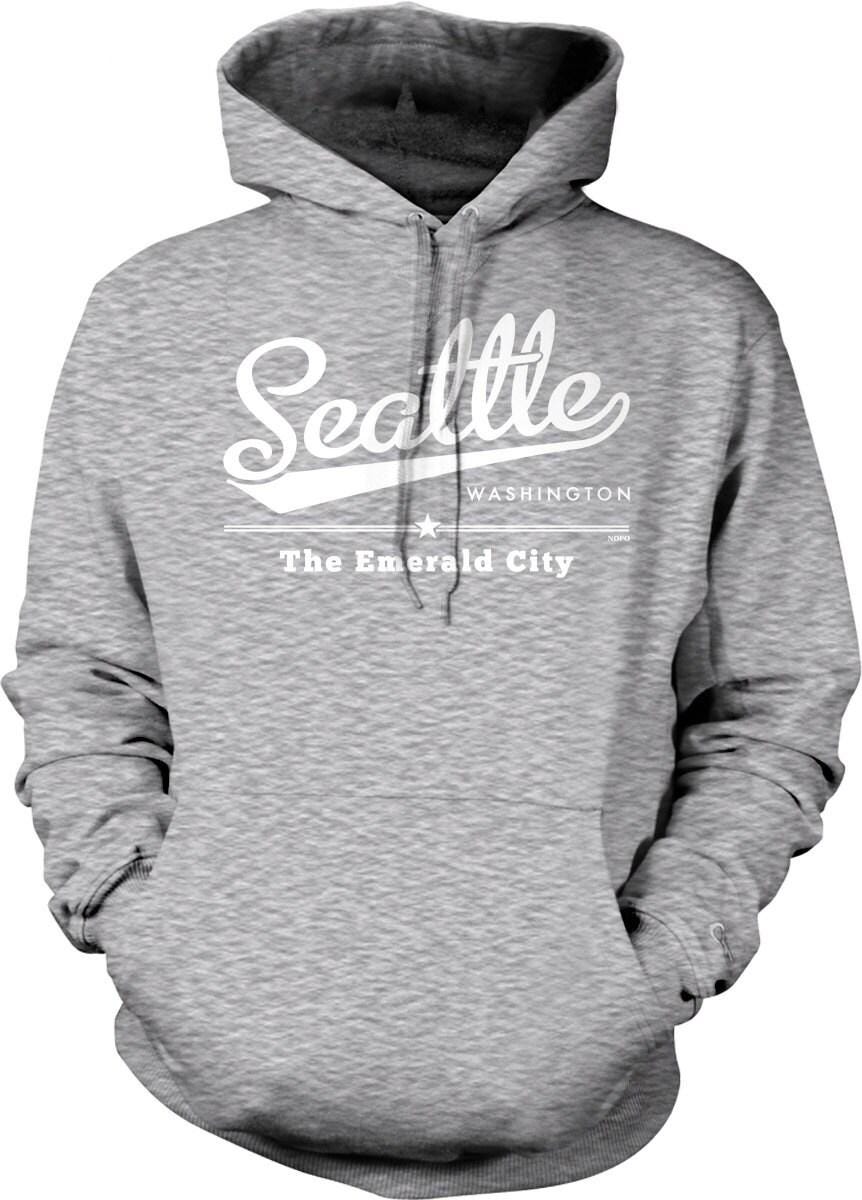 Emerald City Sweatshirt - Seattle Hoodie With Pouch Pocket & Double Ply Hood