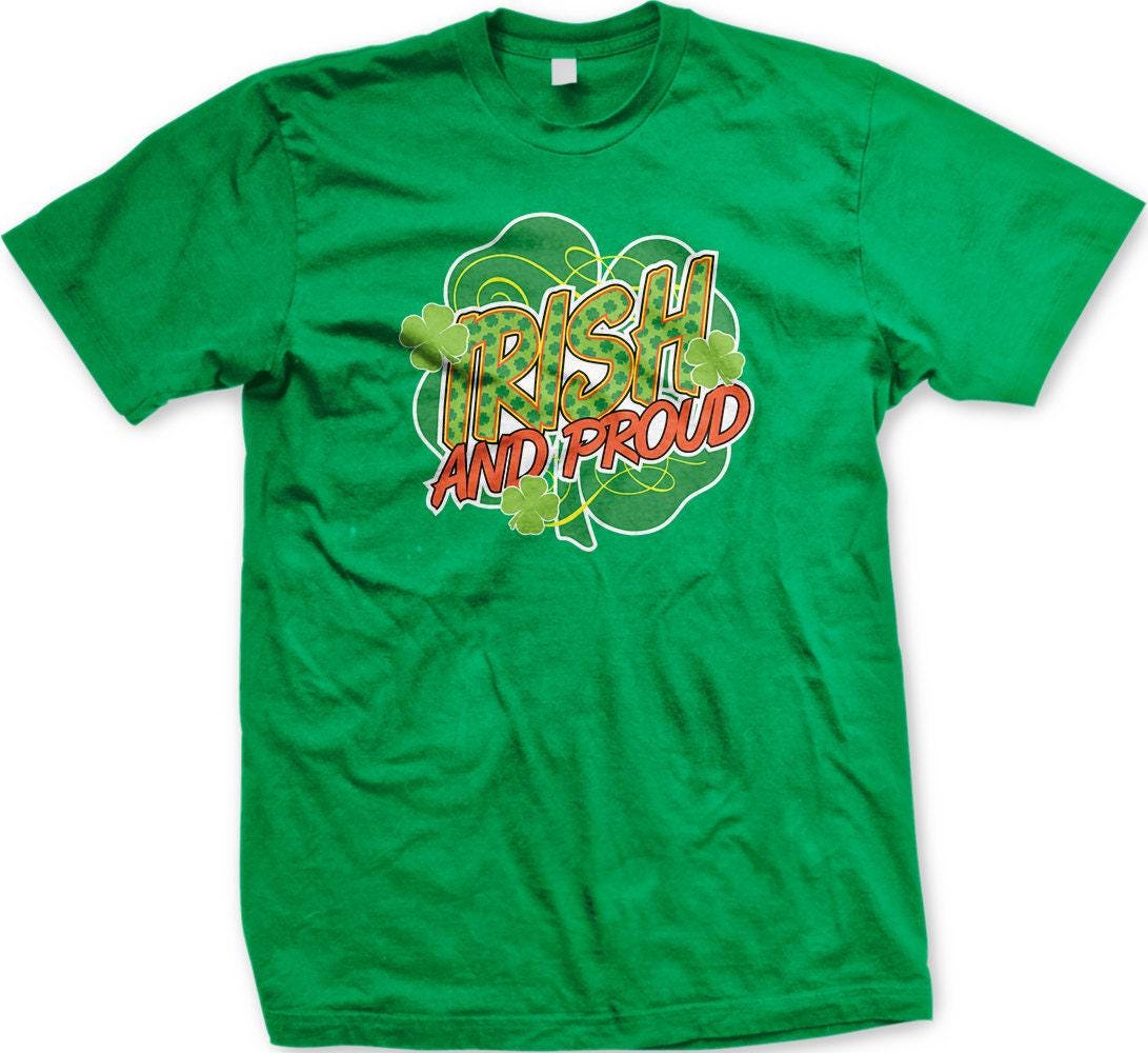 Irish T-Shirt - Men's Soft Cotton Shamrock Graphic Tee for St Patricks Day