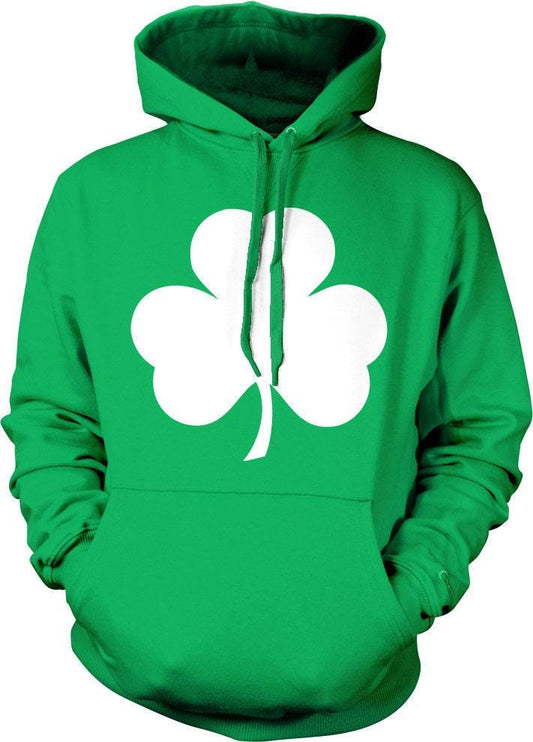 Irish Shamrock Hoodie - Classic Shamrock Design | Cozy White Clover Sweatshirt