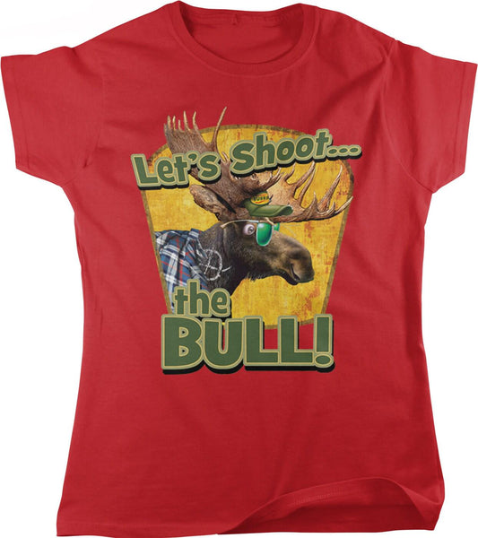 Women's Moose T-Shirt - Big Game Hunting Tee With Bull And Cow Design